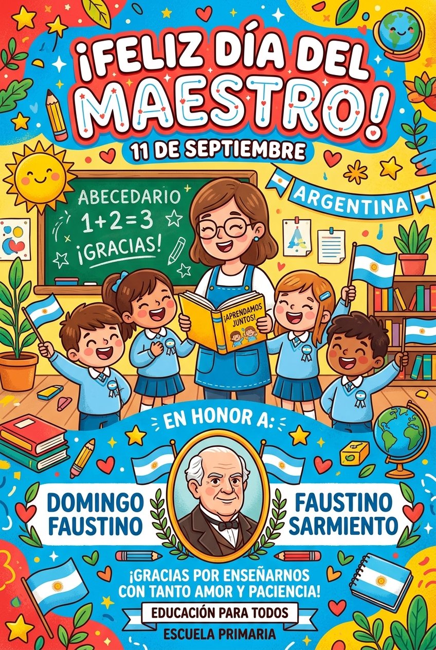 Lámina Día del Maestro generada con IA